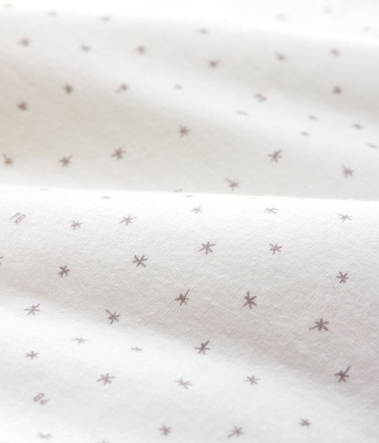 Gigoteuse blanche b&eacute;b&eacute; en tubique en coton biologique blanc MARSHMALLOW/blanc MULTICO