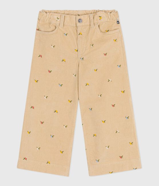 Pantalon enfant en velours à motifs beige CAJOU/ MULTICO