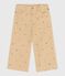Pantalon enfant en velours à motifs beige CAJOU/ MULTICO
