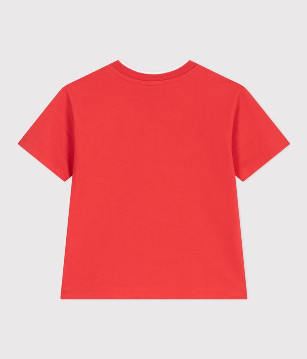 Katoenen T-shirt met korte mouwen voor kinderen rood