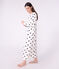 Chemise de nuit femme en coton imprimé cœur bleu MILK/ SOIR