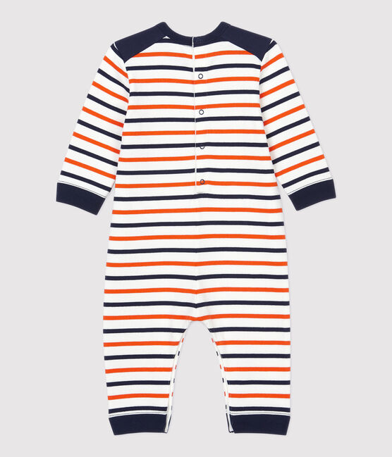 Jumpsuit baby van molton. wit MARSHMALLOW/ SMOKING/ CAROTTE