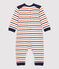 Jumpsuit baby van molton. wit MARSHMALLOW/ SMOKING/ CAROTTE