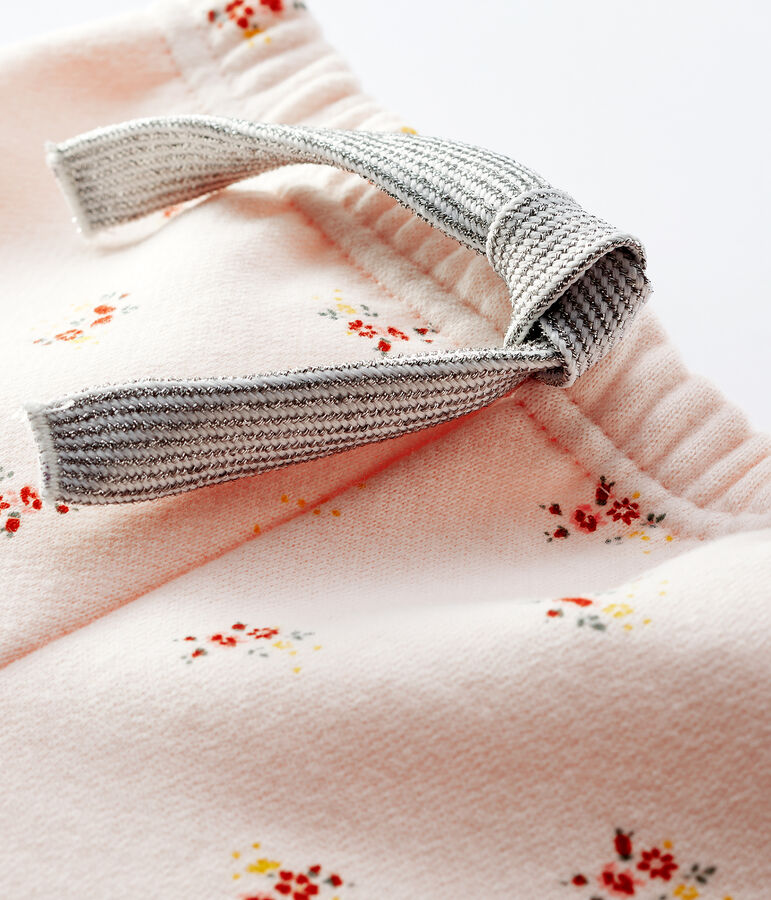 Molton broek met print voor babymeisjes roze/multicouleur