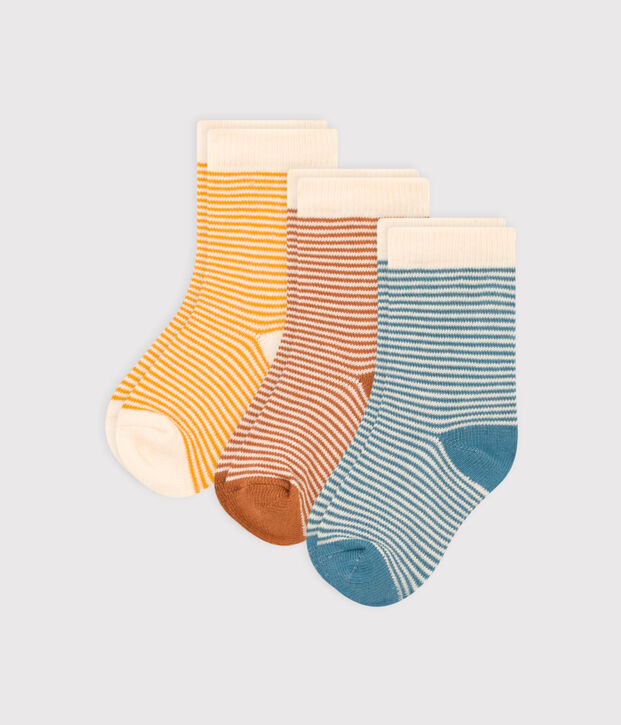 Set van 3 paar sokken voor babymeisjes met milleraies-strepen multicouleur