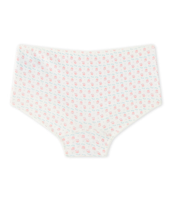 Meisjesshorty in stretchjersey met dessin wit LAIT/wit MULTICO