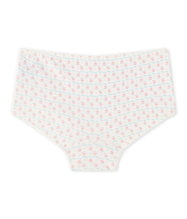 Shorty fille imprim&eacute; en jersey stretch blanc/multicouleur