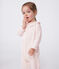 Katoenen babypyjama zonder voetjes met claudinekraagje roze FLEUR
