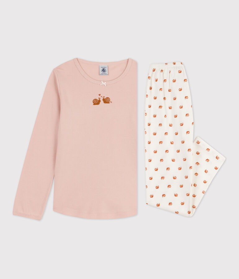 Pyjama petite fille en coton rose/multicouleur