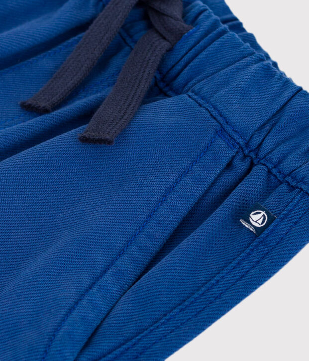 Effen cargobroek van lyocell voor kinderen blauw