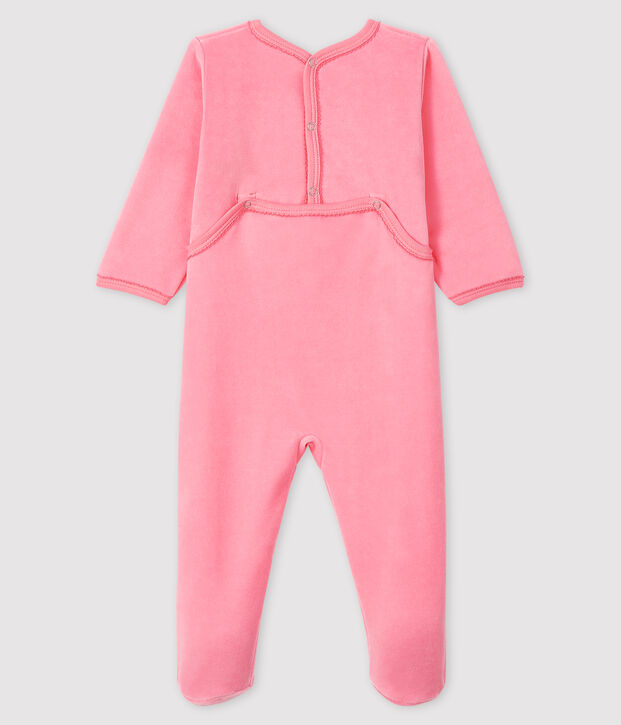 Dors-bien rose b&eacute;b&eacute; fille en velours rose