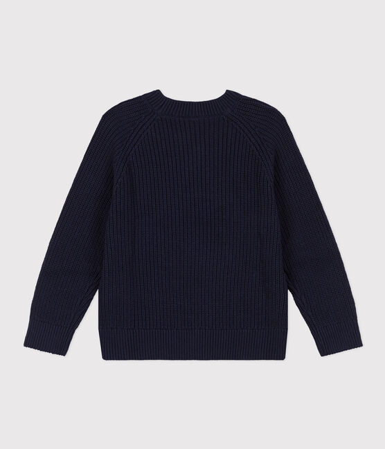 Pull en laine et coton enfant garçon bleu SMOKING