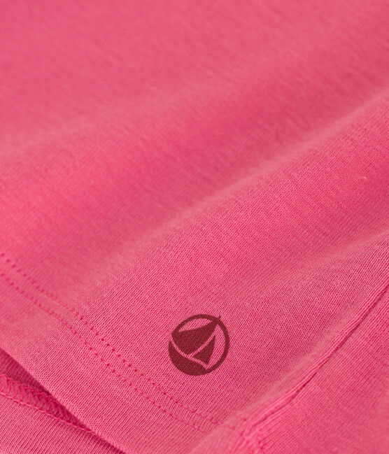 Effen katoenen T-shirt met korte mouwen voor kinderen roze PEONIA