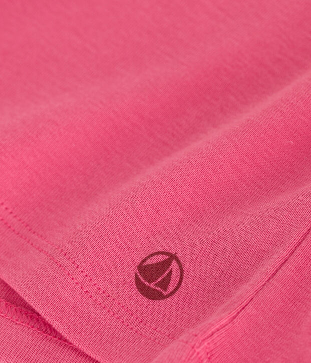 Tee-shirt enfant en coton manches courtes uni rose
