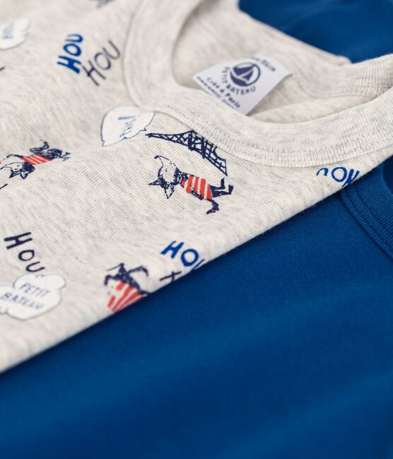 Set van 2 jongens t-shirts met korte mouwen en Parijs print van biologisch katoen variante 1