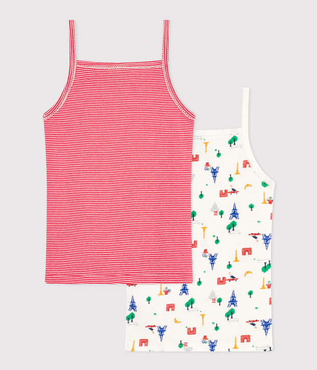 Lot de 2 chemises &agrave; bretelles Paris en coton enfant multicouleur