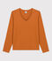 Tee-shirt LE DROIT col V en coton Femme marron ECUREUIL