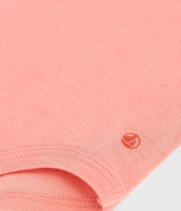 Effen katoenen babybody met korte mouwen oranje