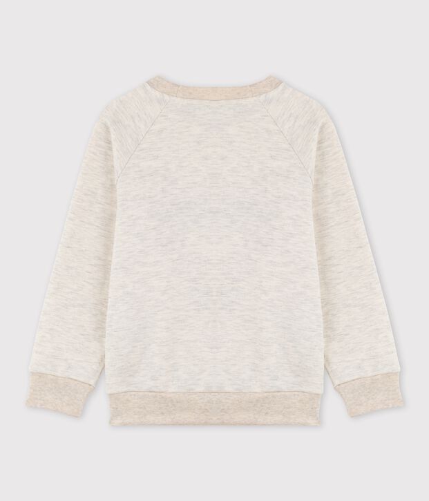 Sweatshirt en molleton brod&eacute; enfant fille / gar&ccedil;on beige