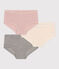 Lot de 3 culottes taille haute en coton ajouré enfant variante 1