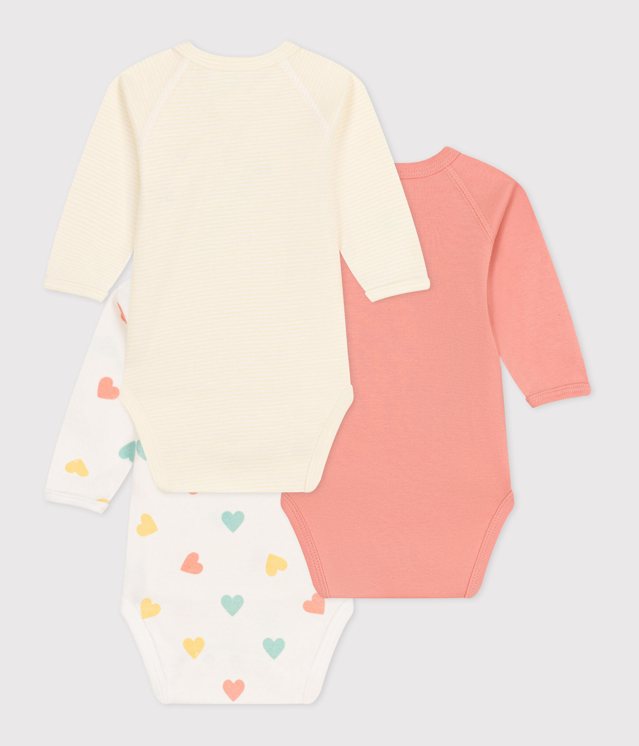 Body Bébé Lot De 3 Bodies Manches Longues Petit Bateau Bébé Fille - 100% Coton - Made In Maroc Marque Petit Bateau
