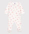 Pyjama bébé en molleton gratté à col imprimé cœurs blanc MARSHMALLOW/rose CHARME