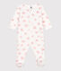 Pyjama bébé en molleton gratté à col imprimé cœurs