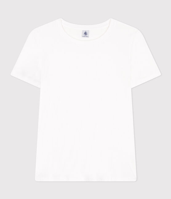 LE DROIT, katoenen T-shirt voor dames met ronde hals wit ECUME