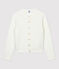 Dames cardigan van gewatteerde tubic. wit MARSHMALLOW
