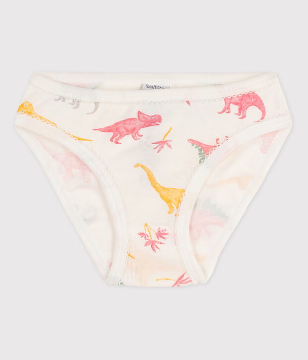 Culotte petite fille en coton blanc/multicouleur