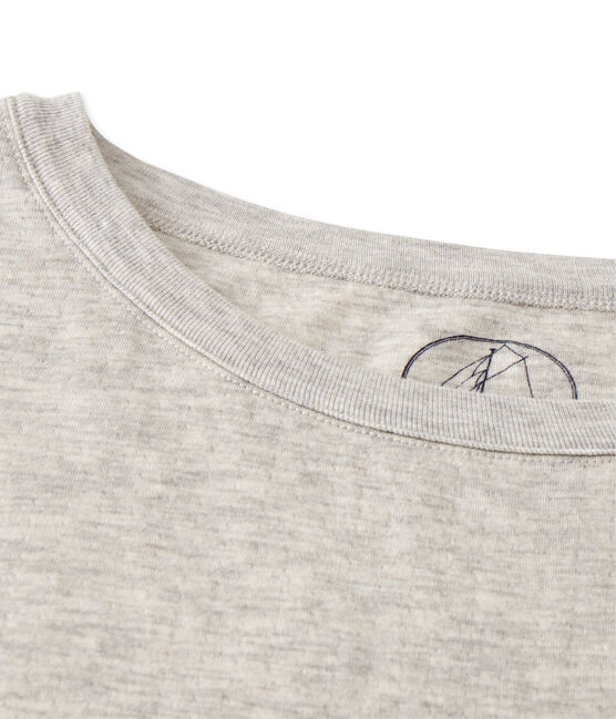Oversized dames-T-shirt in ultradunne, gemêleerde tubicstof grijs BELUGA CHINE