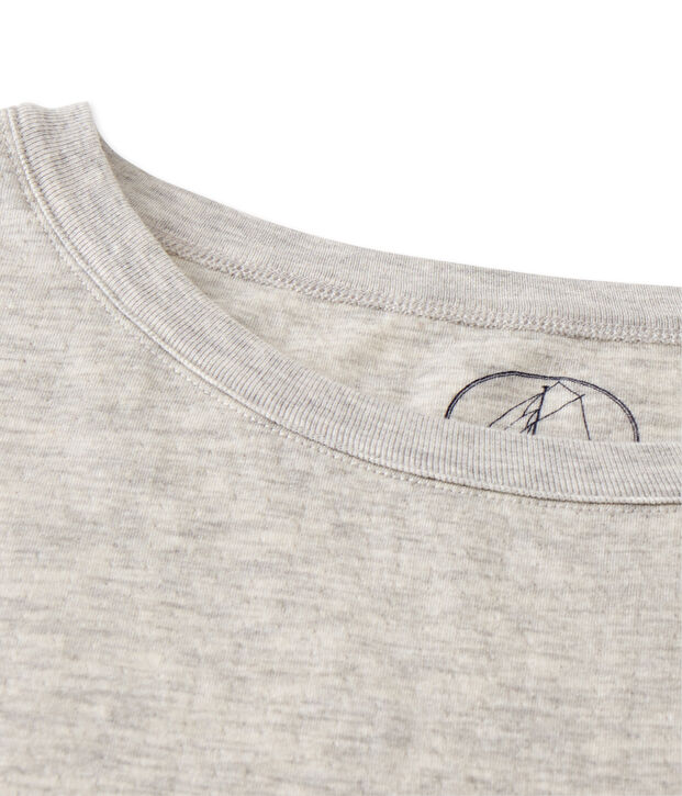Oversized dames-T-shirt in ultradunne, gem&ecirc;leerde tubicstof grijs