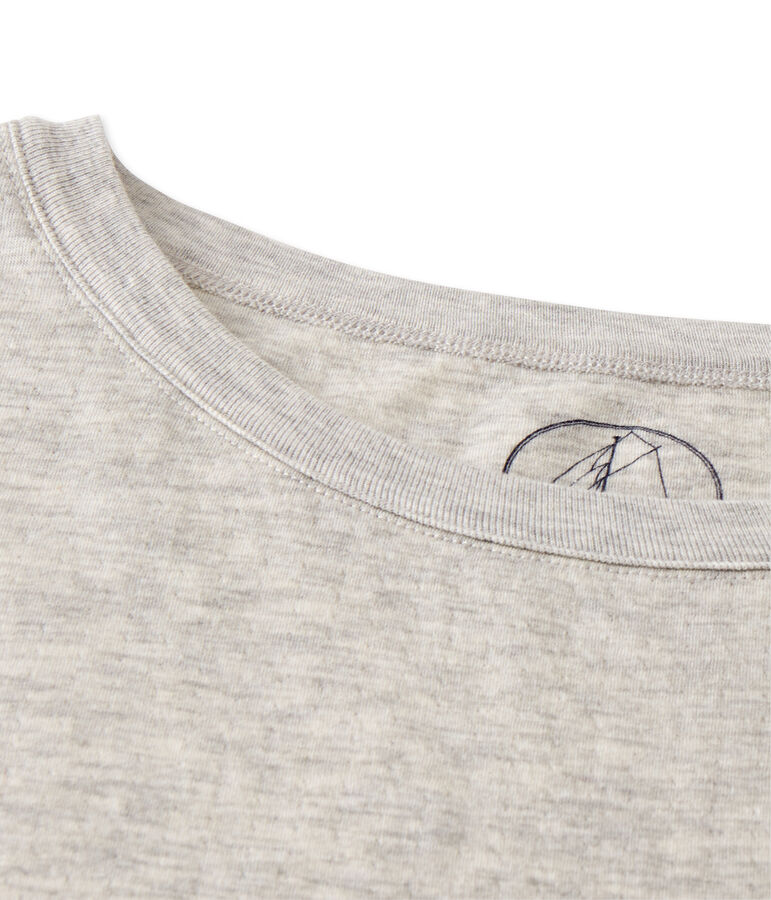 Oversized dames-T-shirt in ultradunne, gem&ecirc;leerde tubicstof grijs