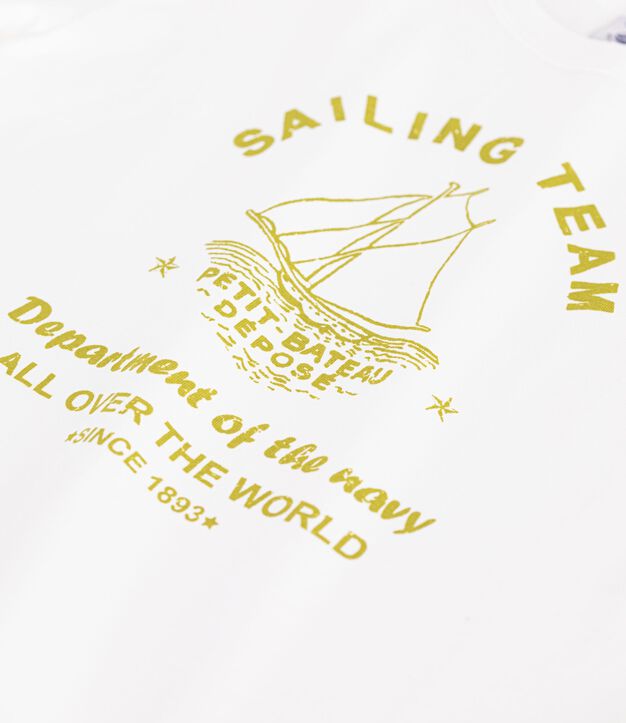Katoenen T-shirt met korte mouwen voor kinderen wit