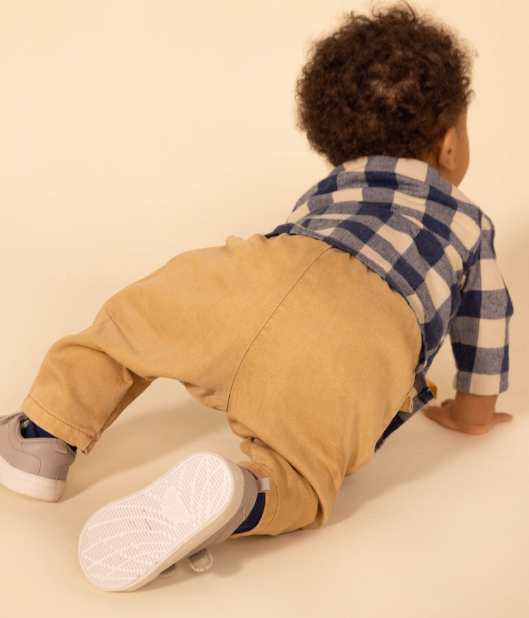 Babybroek in gekleurd denim beige