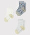 Lot de 3 paires de chaussettes bébé fille gris BELUGA CHINE