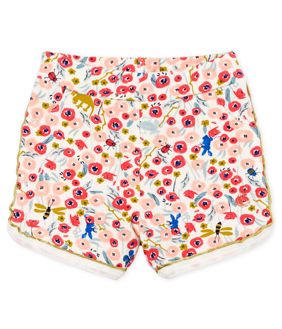 Short met print voor babymeisjes wit MARSHMALLOW/wit MULTICO
