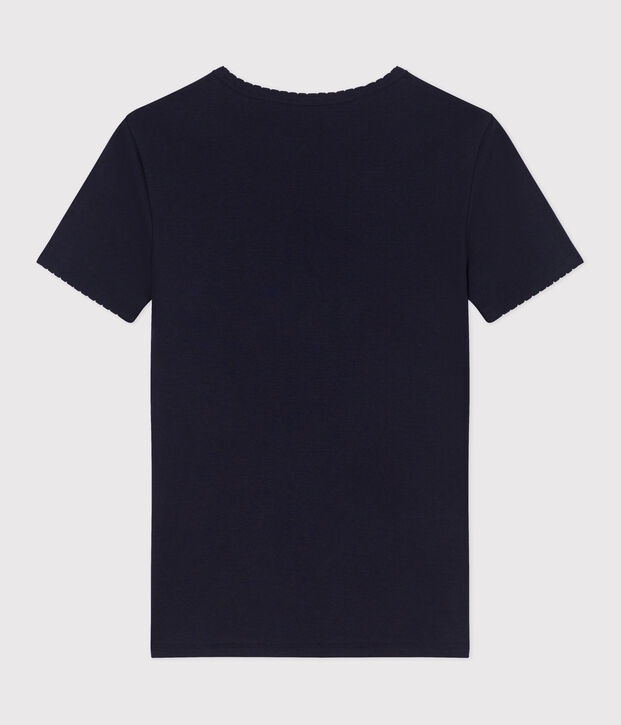 L'Iconique, effen katoenen T-shirt met kartelrandje voor dames SMOKING