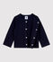 Effen vest in dikke biologische jersey voor baby's blauw SMOKING