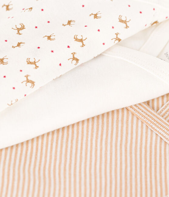 SET VAN 3 KATOENEN BODY'S MET LANGE MOUWEN VOOR BABY'S variante 2