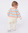 Katoenen babysweater met tweekleurige strepenprint in matrozenstijl wit AVALANCHE/ MULTICO