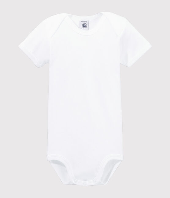 Wit rompertje met korte mouwen baby wit ECUME