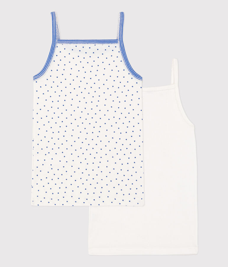 Set van 2 katoenen meisjeshemdjes met bandjes multicouleur