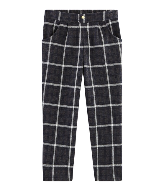 Mesh broek met ruitjes meisjes zwart CITY/wit MULTICO
