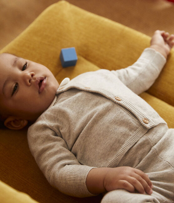 Ensemble 2 pièces bébé en tricot laine et coton gris BELUGA CHINE