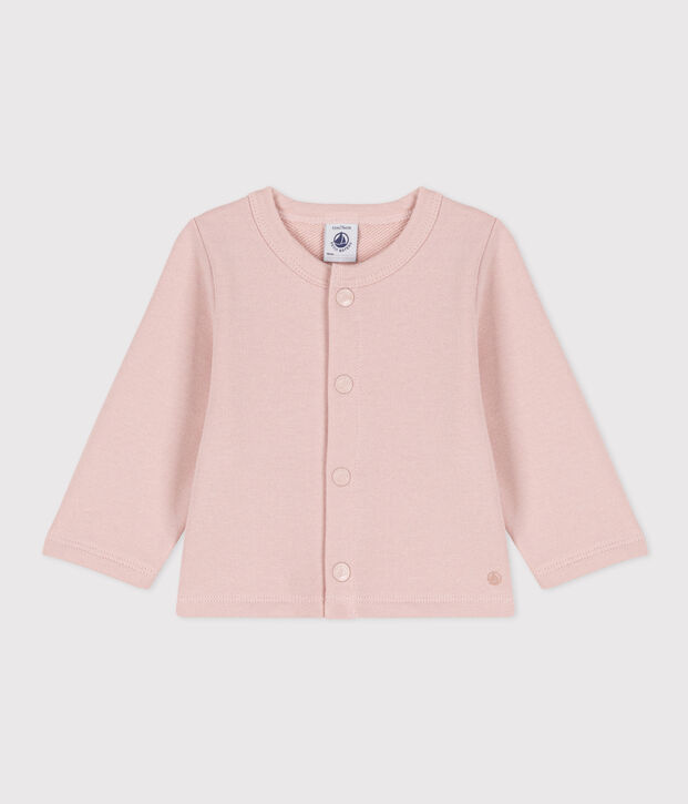 Molton babycardigan roze