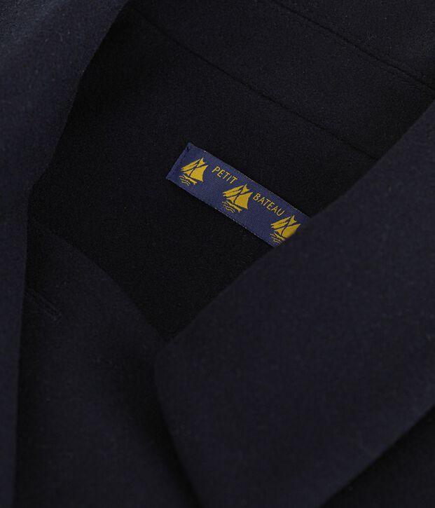 Caban femme en drap de laine bleu marine