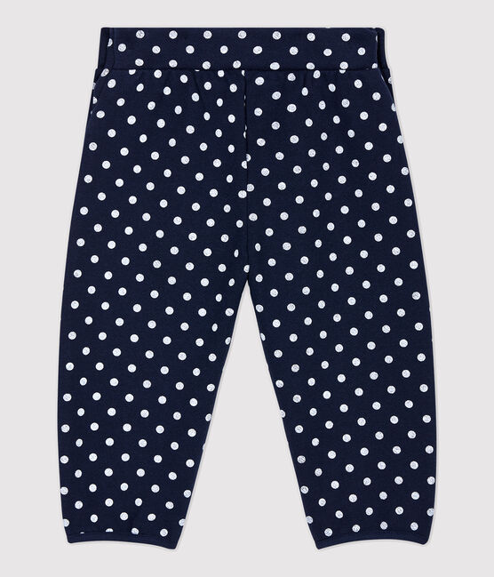 Pantalon en molleton bébé. bleu SMOKING/blanc MARSHMALLOW