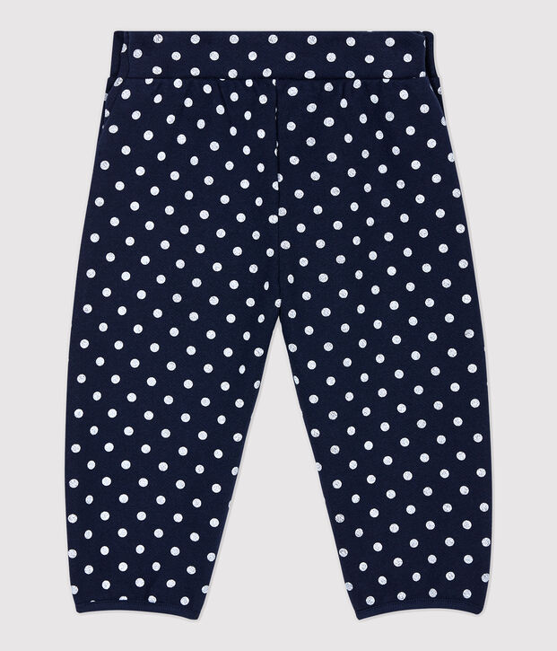 Molton broek voor baby's. blauw/wit