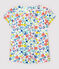 Chemisier manches courtes en popeline enfant fille blanc MARSHMALLOW/blanc MULTICO